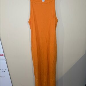 Sleeveless Orange Maxi Dress